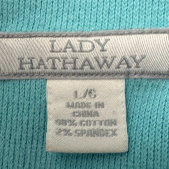 Lady Hathaway Women's 1/4 Zip Blue Pullover Size Large - Picture 6 of 7